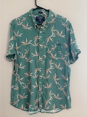 CHUBBIES Friday Shirt Green Paradise Petal Hawaiian Tropical Button Down